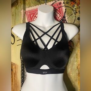 Victoria’s Secret VSX, black sports bra, size 32D